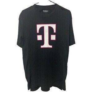 T-Mobile Mens M Employee Logo Black Short Sleeve T-Shirt Silicone Back Label
